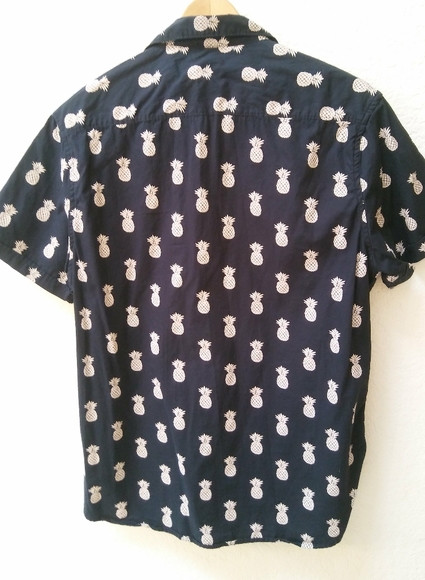 Denim and Flower Navy Pineapple Shirt Button Up - Picture 3 of 5